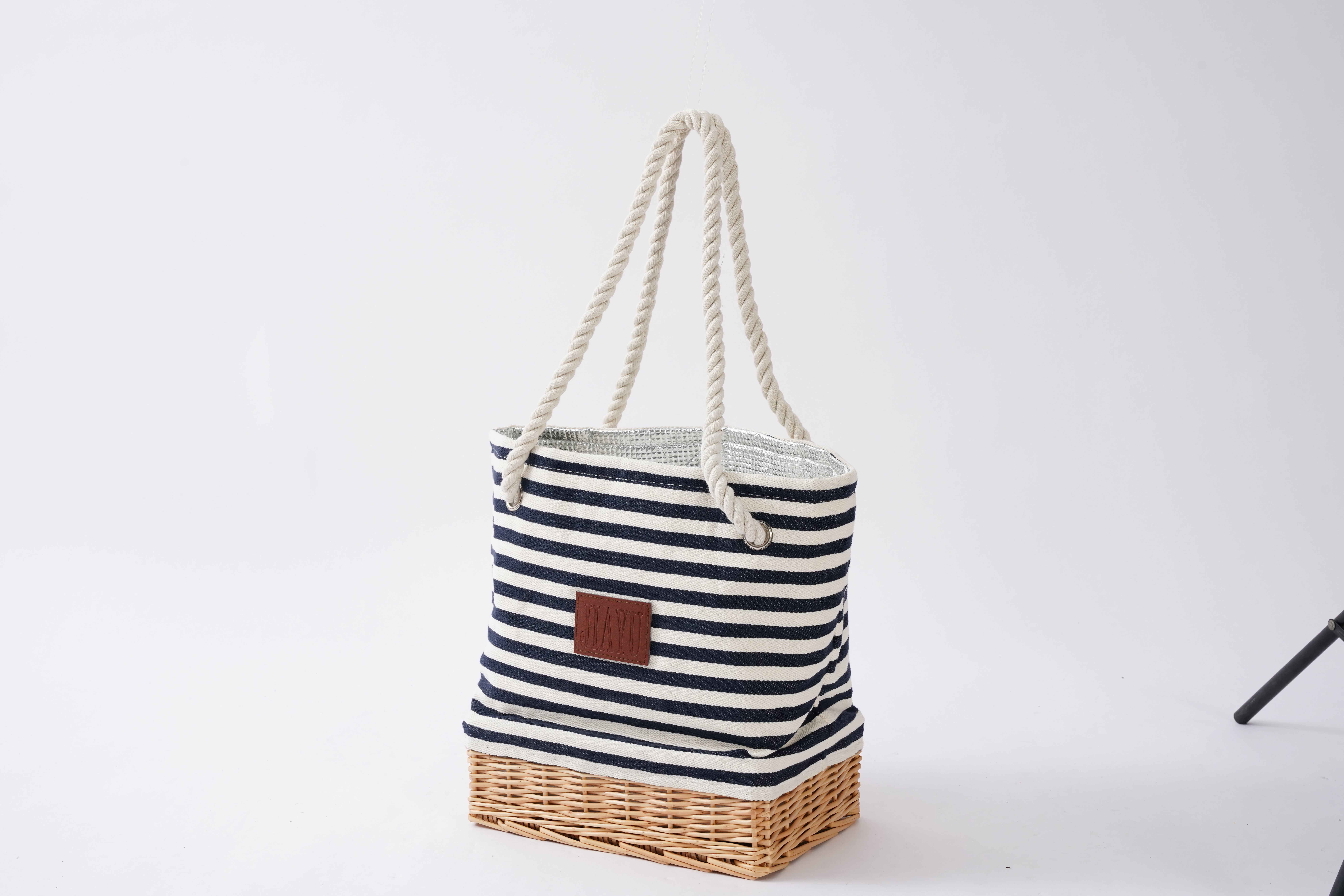 Jiayu natural material willow wicker ice bag picnic bag portable picnic basket