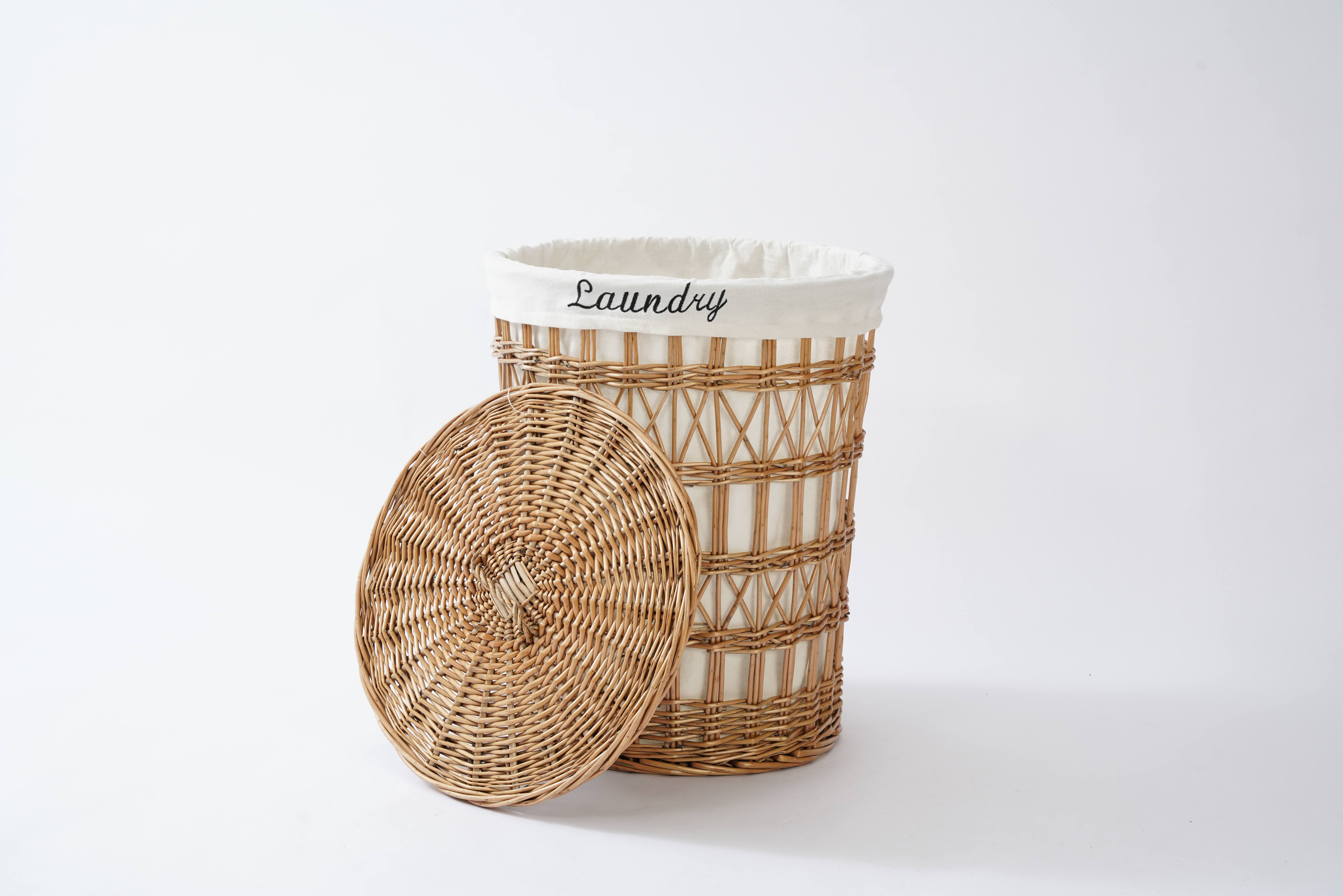 Luxury Large Wicker Laundry Basket with Lid Elegant Style Organizes Your Space