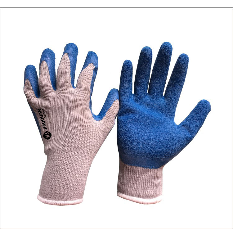 Crinkle latex palm coated gloves