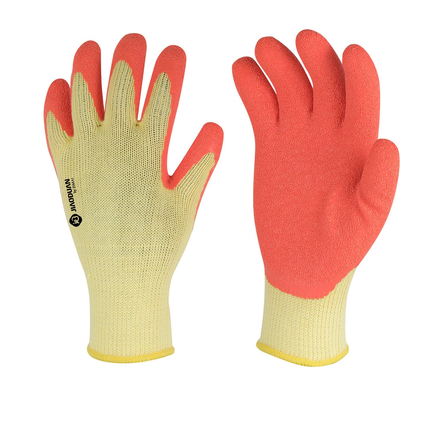 Crinkle latex palm coated gloves