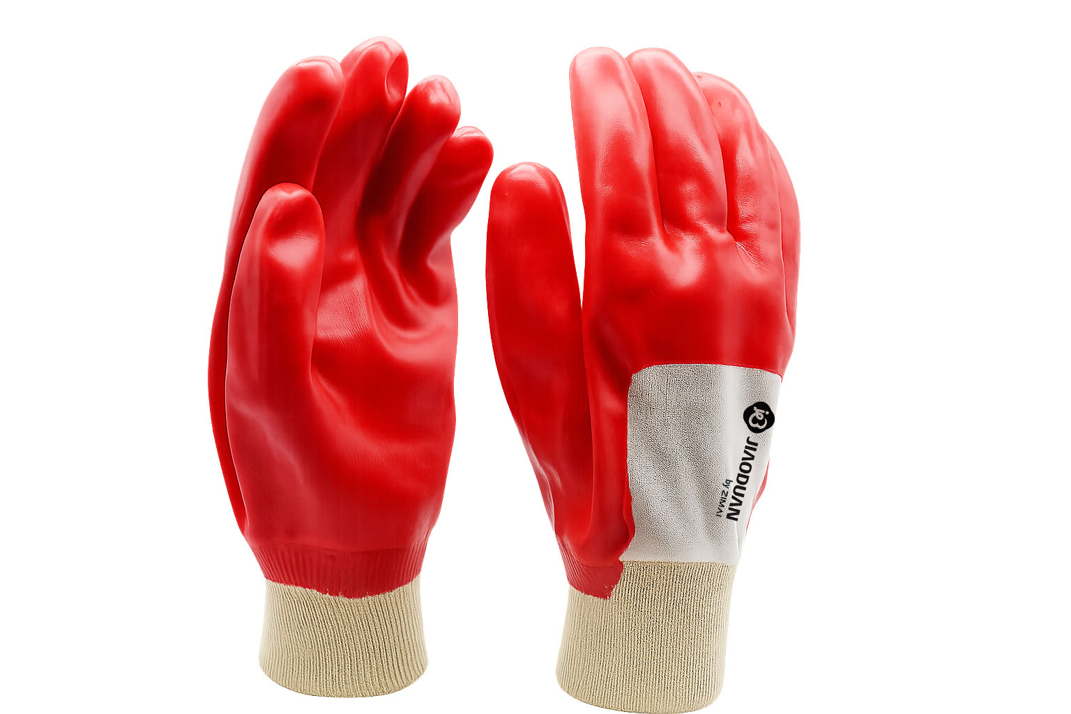 Smooth finish Red PVC coated gloves