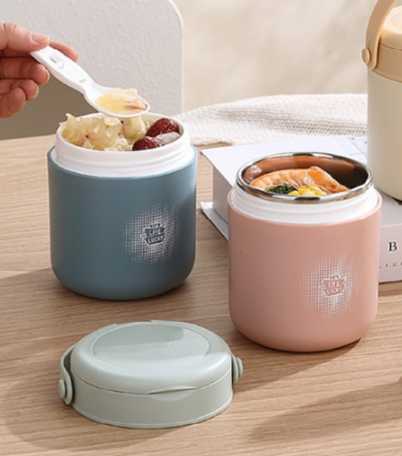 OEM ODM 430ML Insulated Food Jar Pot Soup Heat Food Warm Container Vacuum Jar Spoon with Handle Lid