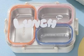High Quality 3 Compartment Stainless Steel Bento Metal Lunch Box Food Container for Kids