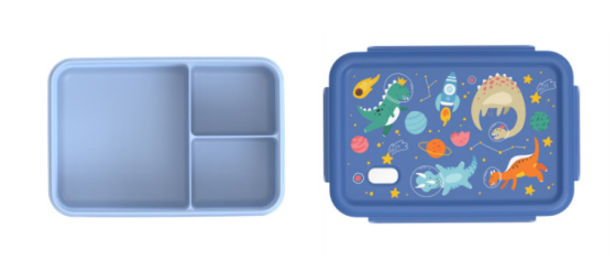 Plastic Kids Bento Box 3 Compartments Food Grade Material Eco-Friendly Lunch Box