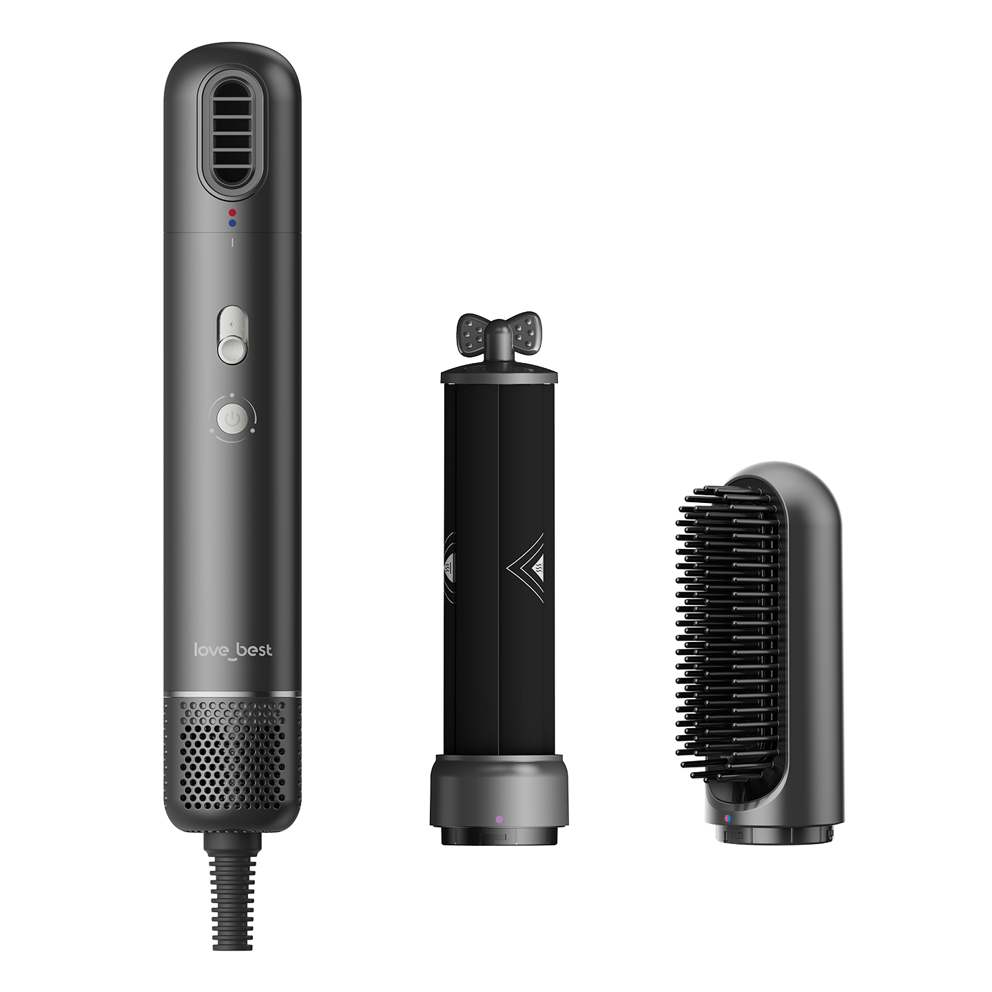 iFong S3 Wide Voltage Support Plasma Hair Dryer Kit, Global Voltage, Curling Iron, Straightening Brush & Travel Set