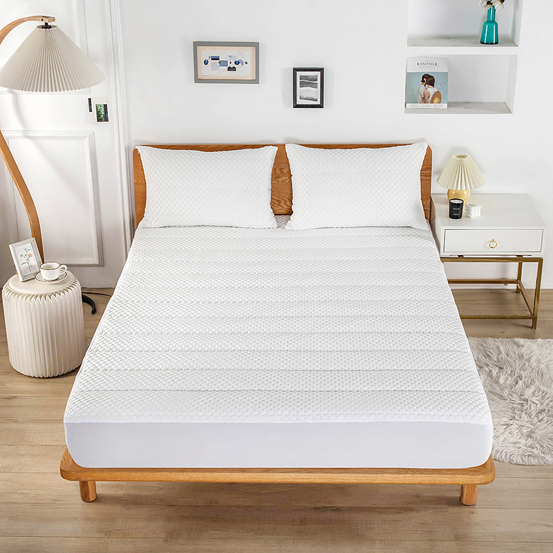 Cooling touch Jacquard knit quilted luxury mattress pad