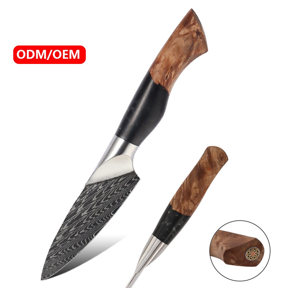 Hip-home 3.5inch Damascus Paring Knife OEM Damascus Steel Kitchen Knife Wood